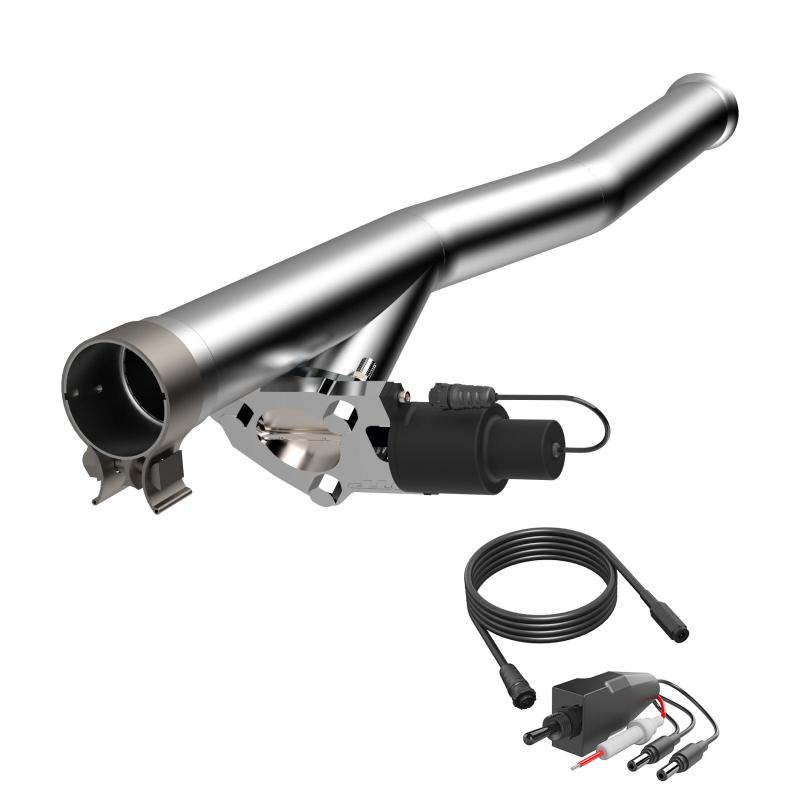 QTP 2018 Jeep Wrangler JL 4DR 2.5in 304SS Aggressor Cutout Mid Pipe 525018 525018 Photo - Primary