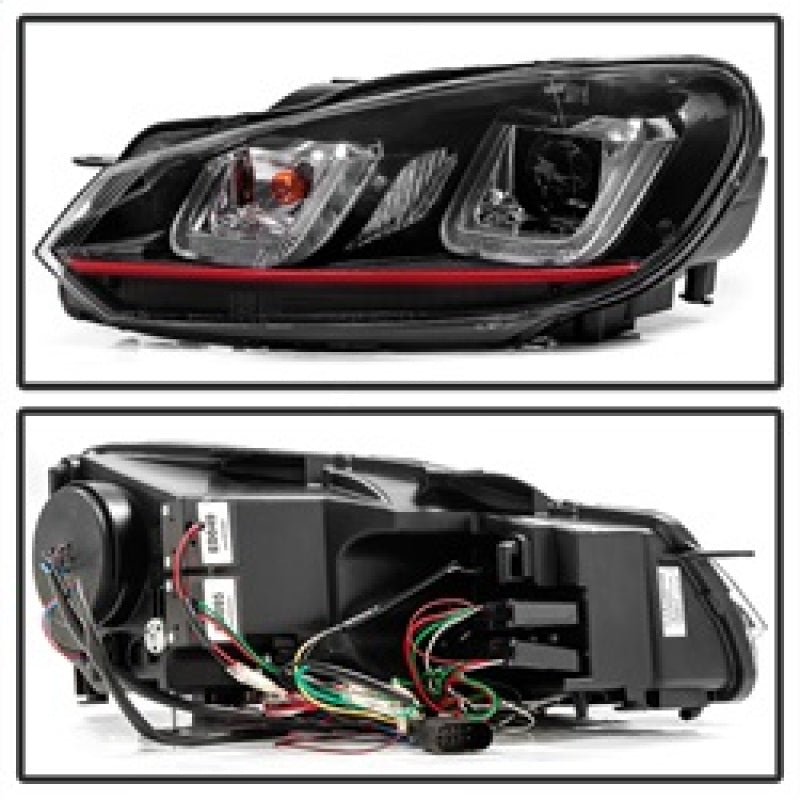 Spyder Volkswagen Golf / GTI 10-13 Version 3 Projector Headlights - Black PRO-YD-VG10V3R-DRL-BK 5082046 5082046 Photo - Unmounted