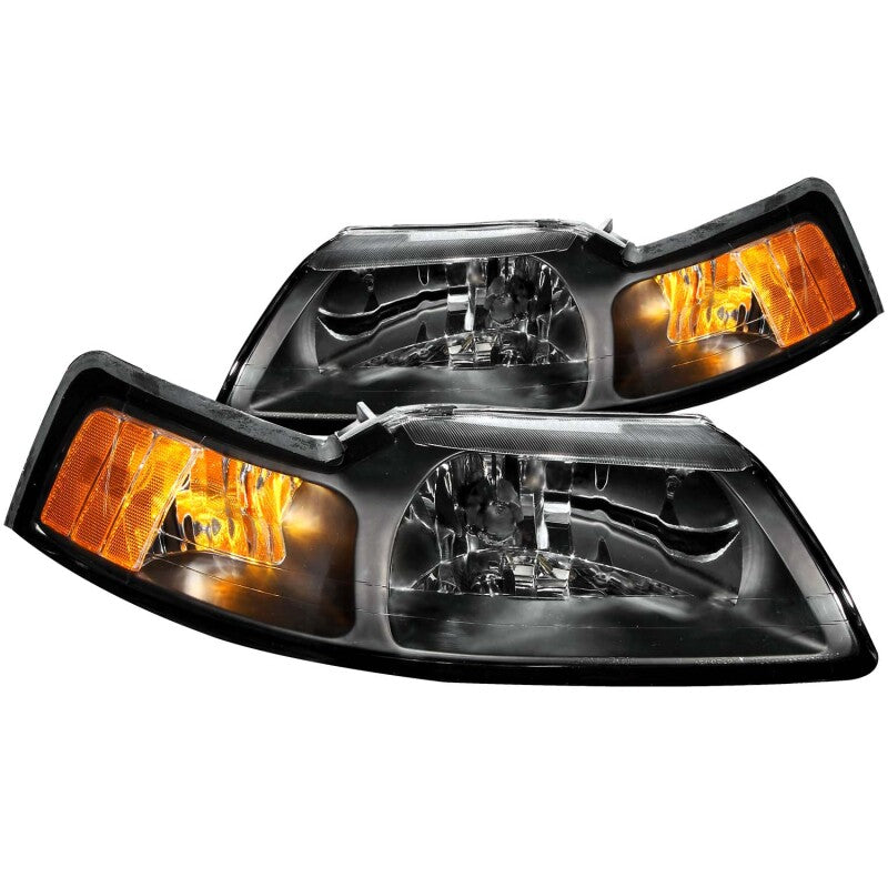 Anzo 1999-2004 Ford Mustang Crystal Headlights Black 121040 Photo - Primary