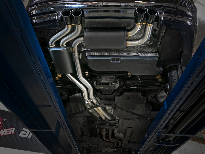 aFe MACH ForceXP 2.5 IN 304 Stainless Steel Cat-Back Exhaust System w/ Black Tips 01-06 BMW M3 (E46) 49-36344-B 49-36344-B Photo - Mounted