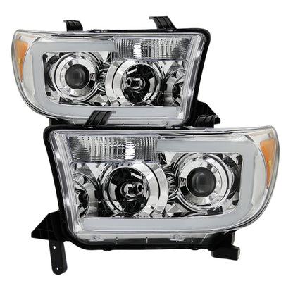 SPYDER Xtune Toyota Tundra 07-13 LED Light Bar Projector Headlights Chrome PRO-JH-TTU07-LED-C 9027895 9027895 Photo - Primary