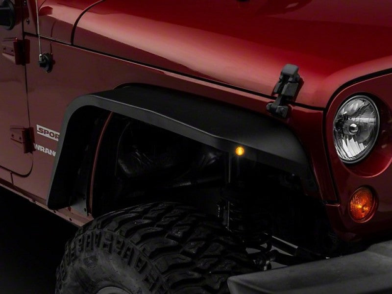 Officially Licensed Jeep 07-18 Jeep Wrangler JK Slim Fender Flares w/ Jeep Logo- Front oljJ164978