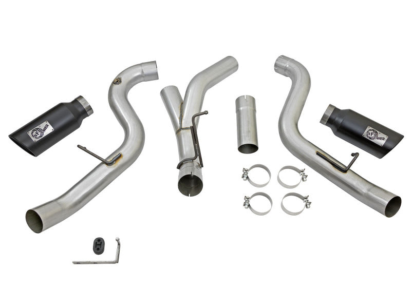 aFe ATLAS 4in Aluminized Steel DPF-Back Exhaust System w/Black Tip - GM Di 49-04080-B Photo - Unmounted