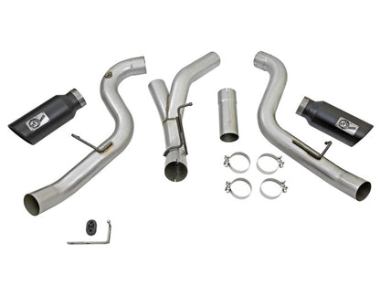 aFe ATLAS 4in Aluminized Steel DPF-Back Exhaust System w/Black Tip - GM Di 49-04080-B Photo - Unmounted