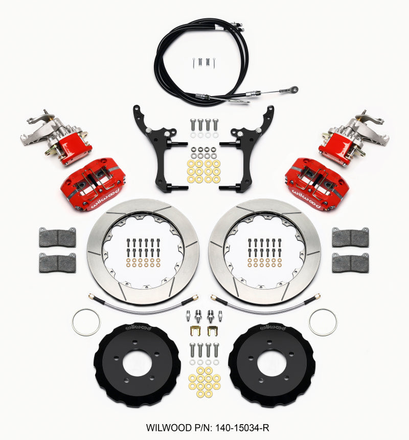 Wilwood Dynapro Radial4 / MC4 Rear Kit 12.88 Red 2006-15 Miata w/Lines & Cables 140-15034-R 140-15034-R Photo - Primary