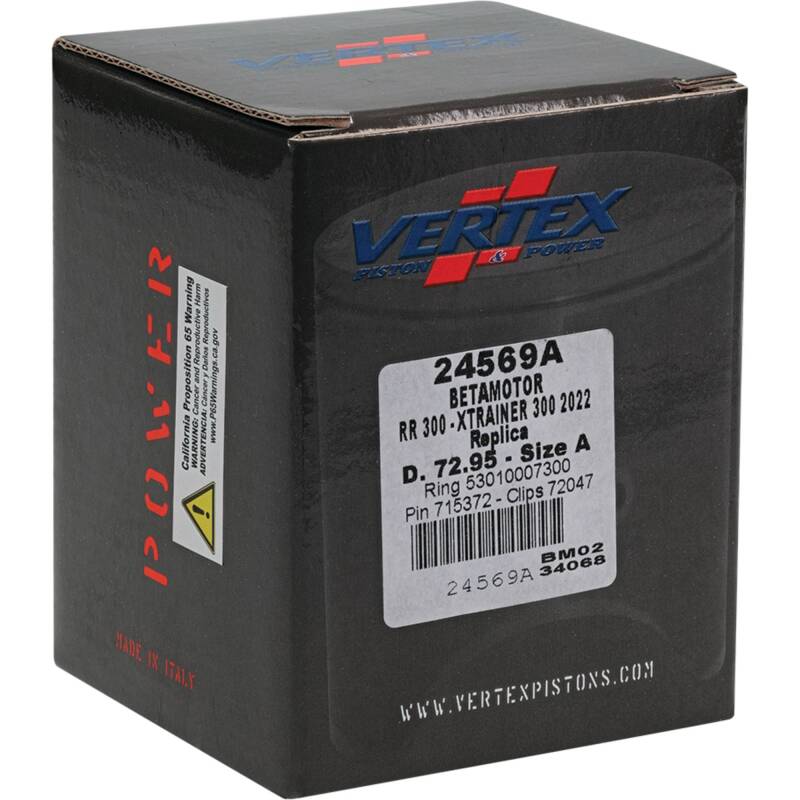 Vertex Pistons Vertex Piston 22-24 Beta RR 2T 300 300cc Cast Replica Piston Kit 24569A 24569A Photo - Primary