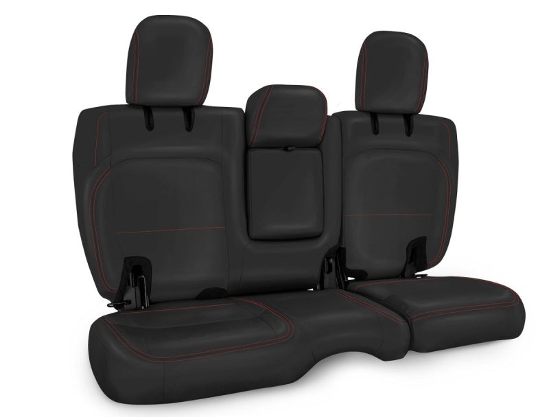 PRP Seats PRP 2018+ Jeep Wrangler JLU/4 Door Rear Bench Cover w/ Leather Interior - Black w/ Red Stitching B044-01 B044-01 Photo - Primary