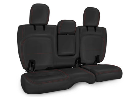 PRP Seats PRP 2018+ Jeep Wrangler JLU/4 Door Rear Bench Cover w/ Leather Interior - Black w/ Red Stitching B044-01 B044-01 Photo - Primary