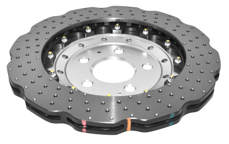 DBA 2014+ Audi RS Q3  Front 5000 Series Cross Drilled & Dimpled Rotor w/Clear Anodised Hat 52836WSLVXD 52836WSLVXD Photo - out of package