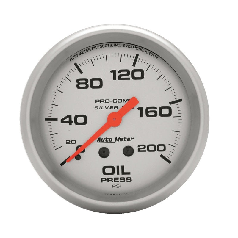 Autometer Gauge, Oil Press, 2 5/8", 200psi, Liquid Filled Mech, Ultra-Lite 4622 Photo - Primary