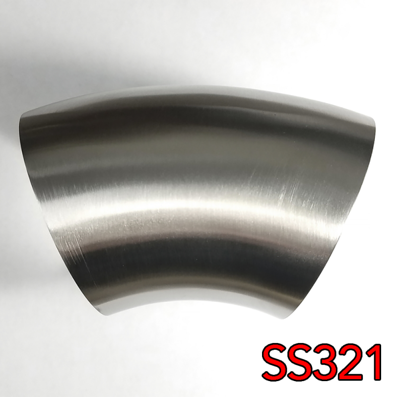 Stainless Bros SS321 1.625in 45 Deg Mandrel Bend Elbow - 1D Radius 16GA/.065in Wall (No Leg) 701-04226-3100