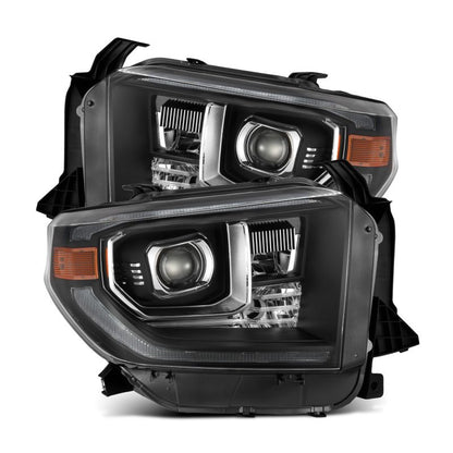 AlphaRex 14-21 Toyota Tundra LUXX-Series LED Proj Headlights Blk w/Actv Light & Seq. Sig + DRL 880835 880835 Photo - Primary
