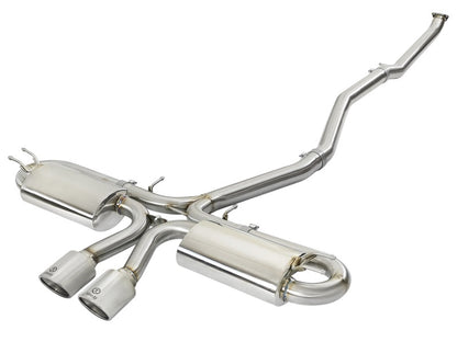 aFe Takeda 3in 304 Stainless Steel Cat-Back Exhaust System w/ Dual Center 49-36618-P Photo - Primary