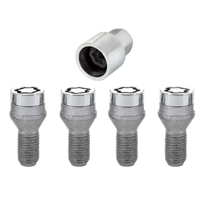 McGard Wheel Lock Bolt Set - 4pk. (Cone Seat) M12X1.5 / 17mm Hex / 22.2mm Shank Length - Chrome 27204 27204 Photo - Primary