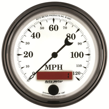 AutoMeter Gauge Speedometer 3-3/8in. 120MPH Elec. Prog. W/ Lcd Odo Old Tyme Wht II 1287 1287 User 4