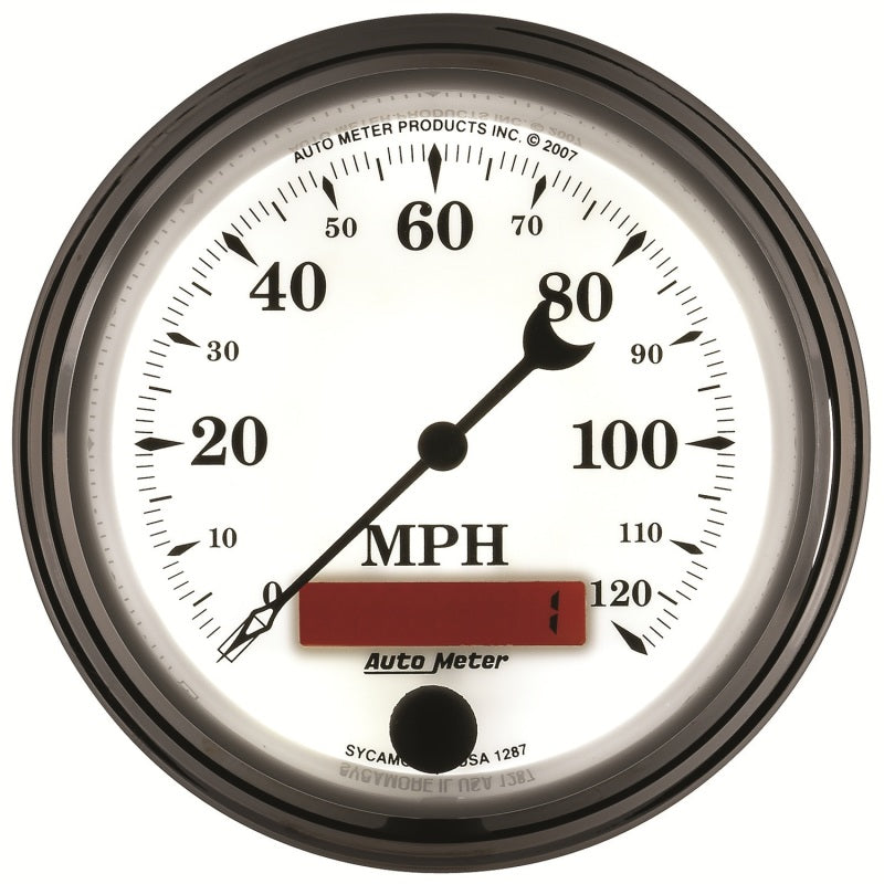 AutoMeter Gauge Speedometer 3-3/8in. 120MPH Elec. Prog. W/ Lcd Odo Old Tyme Wht II 1287 1287 User 4