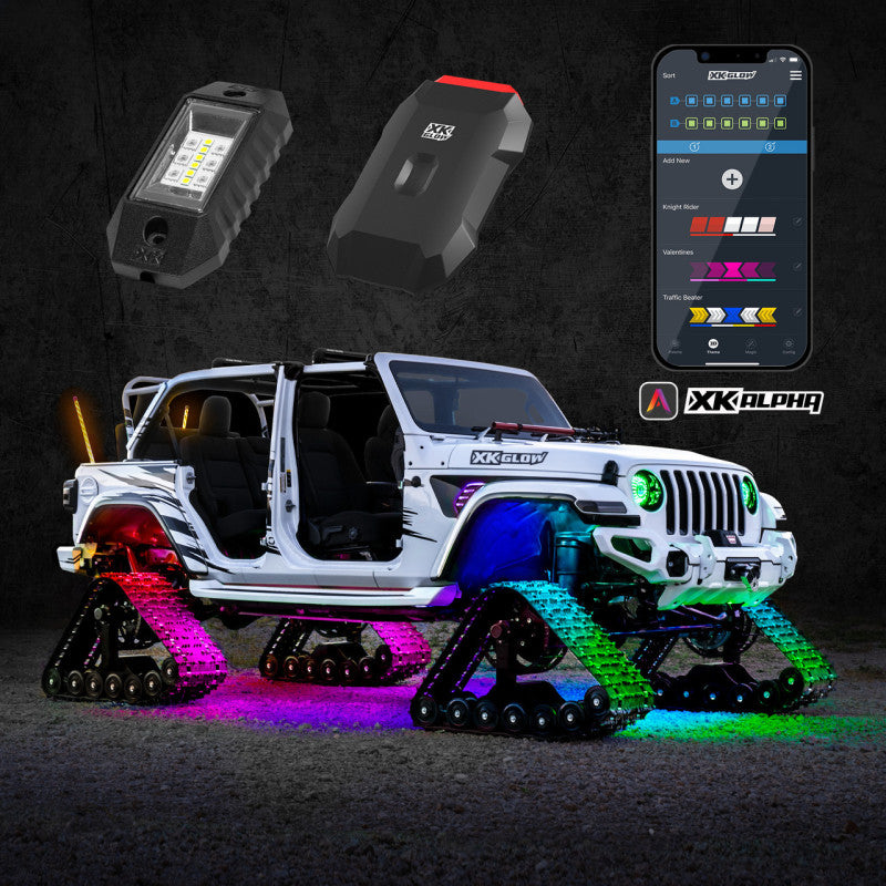 XKGLOW XK Glow RGBW Addressable LED Rock Light Kits Advanced XKalpha App Controlled AP-ROCK-ADV