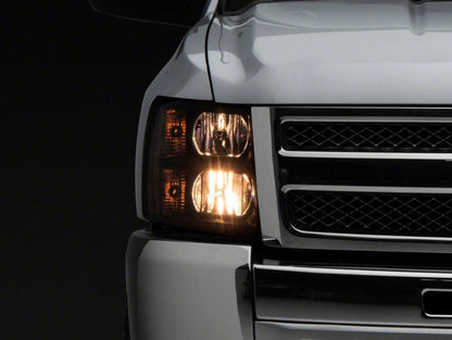 Raxiom 07-13 Chevrolet Silverado 1500 Euro Headlights- Blk Housing (Clear Lens) S112706 S112706 Photo - Close Up