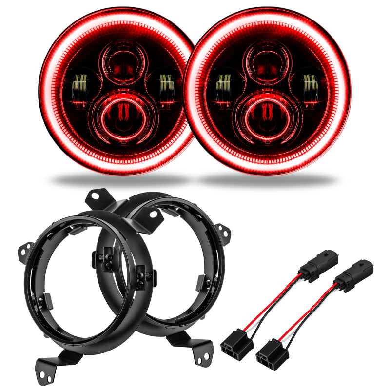 ORACLE Lighting Oracle Jeep Wrangler JL/Gladiator JT 7in. High Powered LED Headlights (Pair) - Red 5769J-003 5769J-003 Photo - Primary