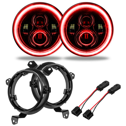 ORACLE Lighting Oracle Jeep Wrangler JL/Gladiator JT 7in. High Powered LED Headlights (Pair) - Red 5769J-003 5769J-003 Photo - Primary