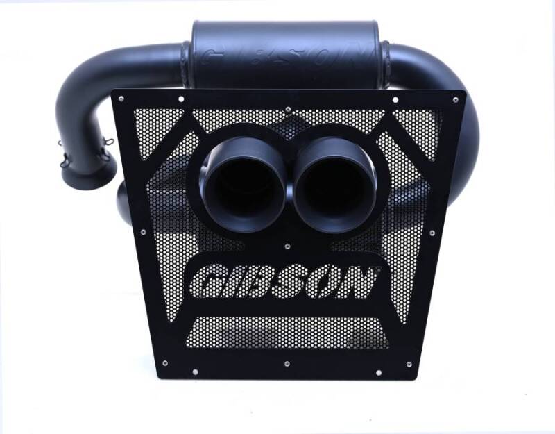 Gibson 2024 Cam-Am Maverick R 4in. T304 Stainless Round Dual Wall Slash-Cut Tip - Black Ceramic 98057 98057 User 1