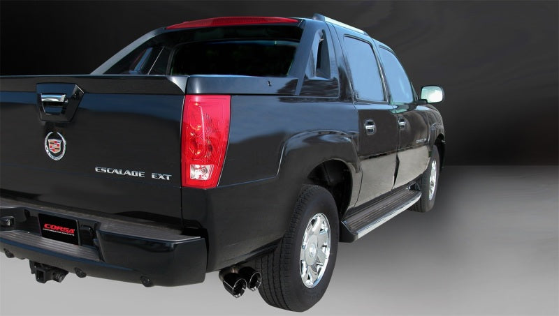 Corsa 02-06 Cadillac Escalade 6.0L V8 3in Cat-Back Single Side w Twin 4in Black Pro-Series Tips 14222BLK 14222BLK Photo - Mounted