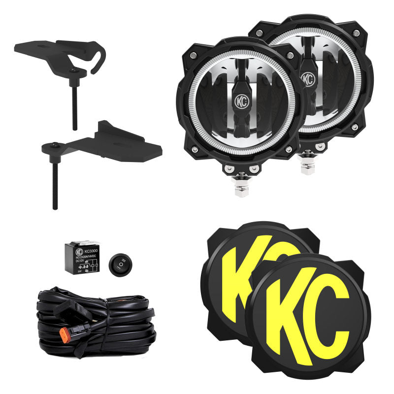 KC HiLiTES Jeep 392/Mojave Gravity LED PRO6 Wide-40 2-Light Sys Ditch Light Kit 97166 97166 Photo - Primary