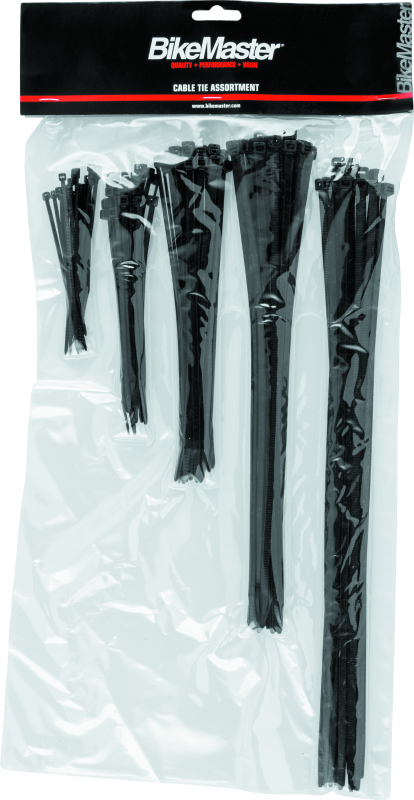 BikeMaster Assorted Cable Ties (Pack of 100) - Black 151677 151677 Photo - Primary