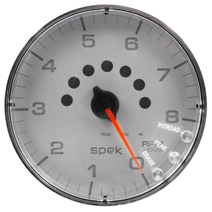 Autometer Spek-Pro Gauge Tachometer 5in 8K Rpm W/Shift Light & Peak Mem Silver/Chrome P238218 P238218 User 2