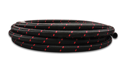 Vibrant 20ft Roll of Black Red Nylon Braid Flex Hose; AN Size: -12; 11982R Photo - Primary
