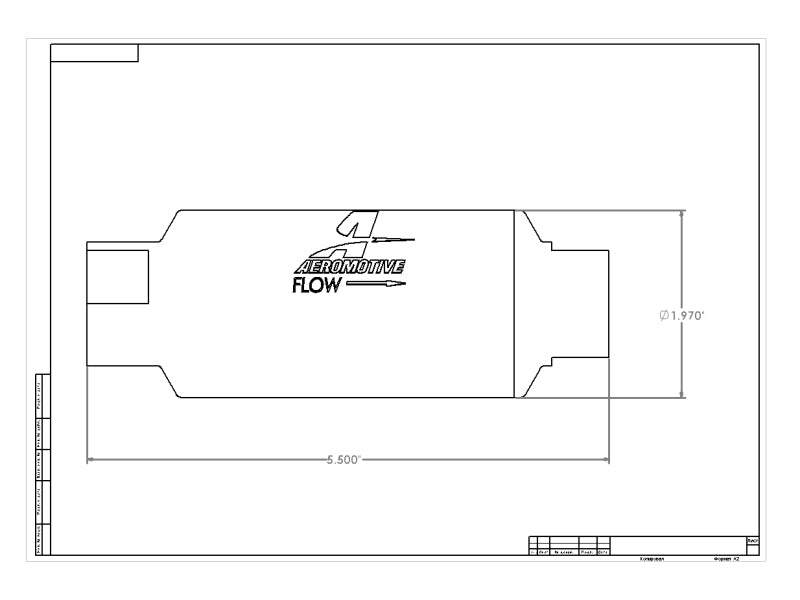 Aeromotive 10 Micron, ORB-10 Red Fuel Filter 12301 Technical Drawing