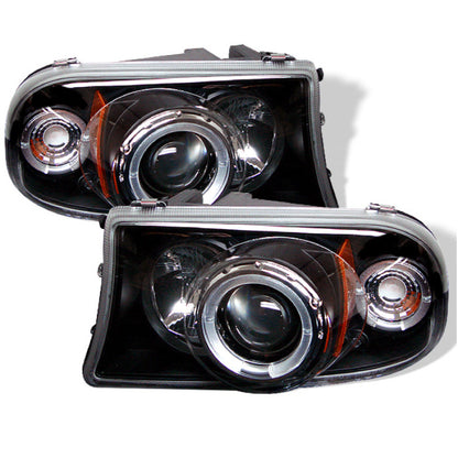 Spyder Dodge Dakota 97-04/Durango 98-03 1PC Projector Headlights LED Halo LED Blk PRO-YD-DDAK97-BK 5009784 5009784 Photo - Primary