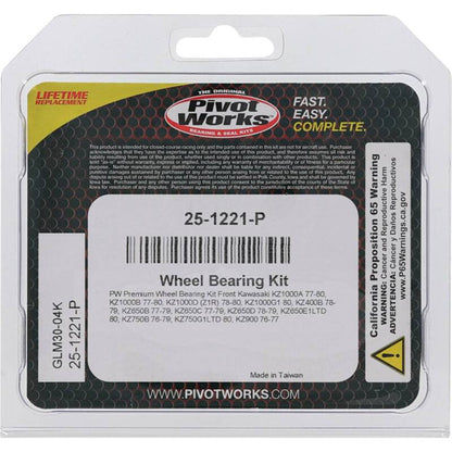 Pivot Works Kawasaki Wheel Bearing Kit Premium Bearings 25-1221-P 25-1221-P Photo - Primary