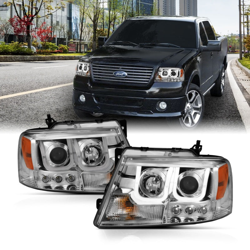 Anzo 2004-2008 Ford F-150 Projector Headlights w/ U-Bar Chrome 111287 Photo - Primary