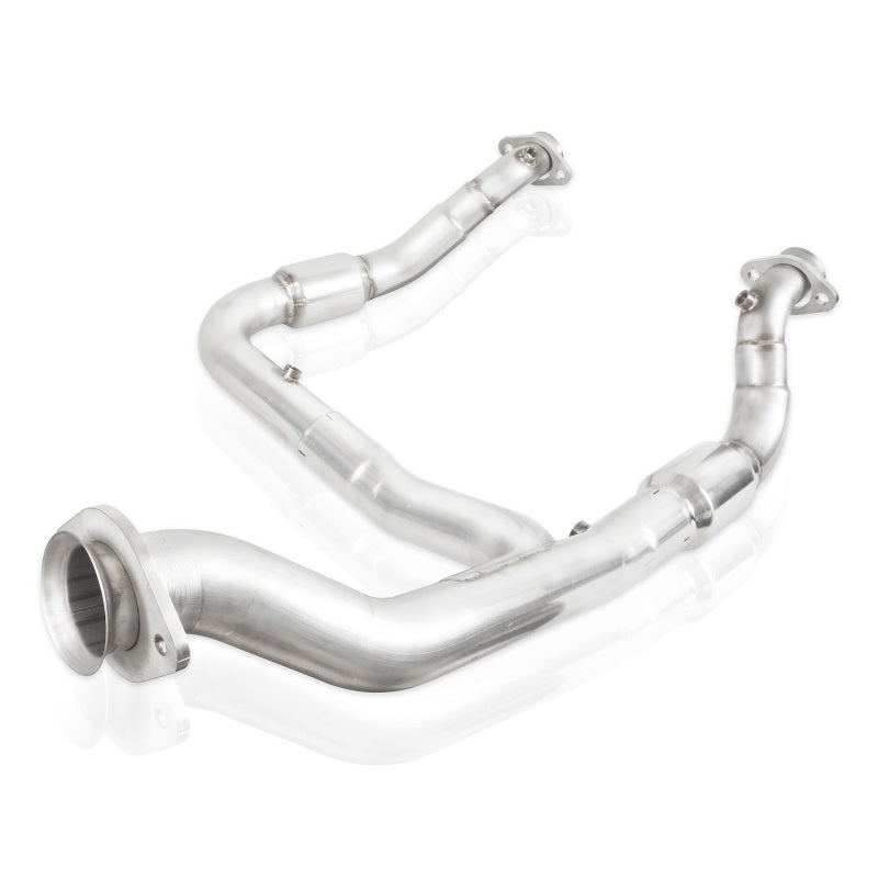Stainless Works 15-18 F-150 3.5L Downpipe 3in High-Flow Cats Y-Pipe Factory Connection FT16ECODPCAT FT16ECODPCAT Photo - out of package