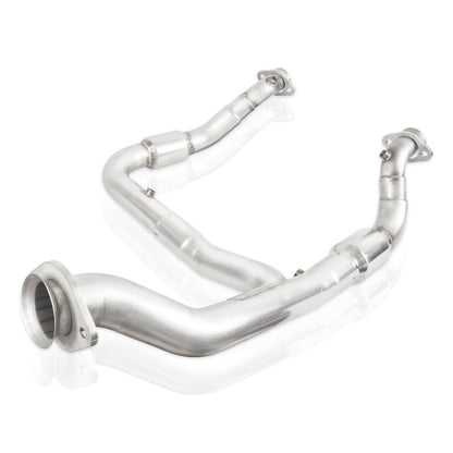Stainless Works 15-18 F-150 3.5L Downpipe 3in High-Flow Cats Y-Pipe Factory Connection FT16ECODPCAT FT16ECODPCAT Photo - out of package