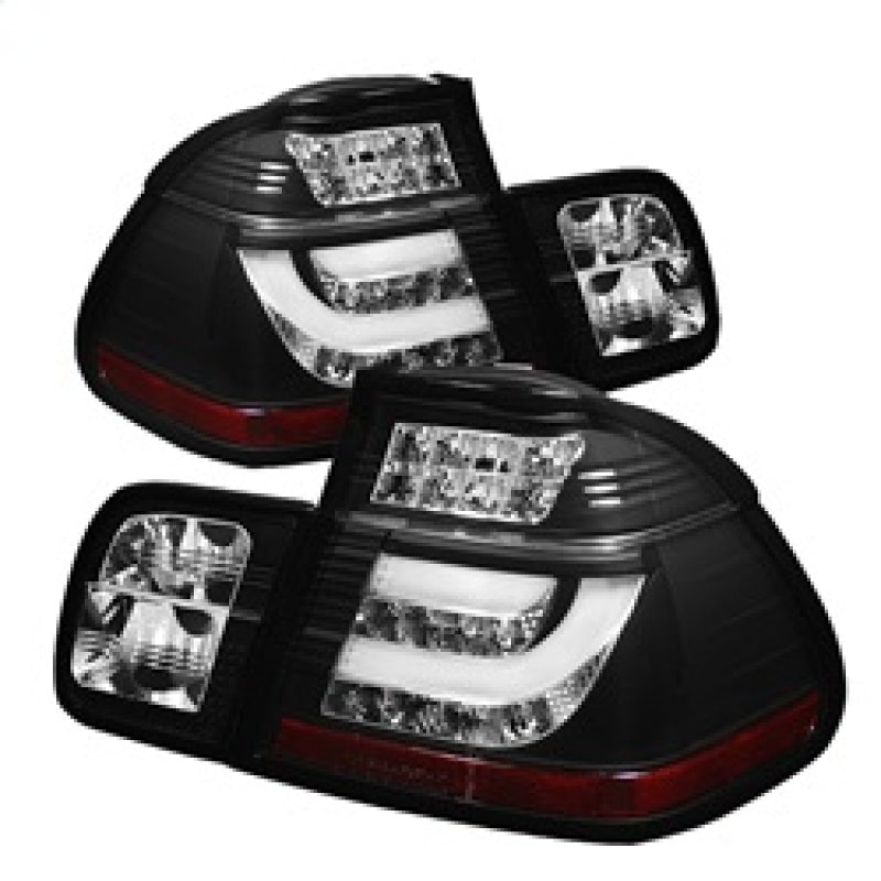 Spyder BMW E46 3-Series 02-05 4Dr Light Bar Style LED Tail Lights Black ALT-YD-BE4602-4D-LBLED-BK 5015938 5015938 Photo - Primary
