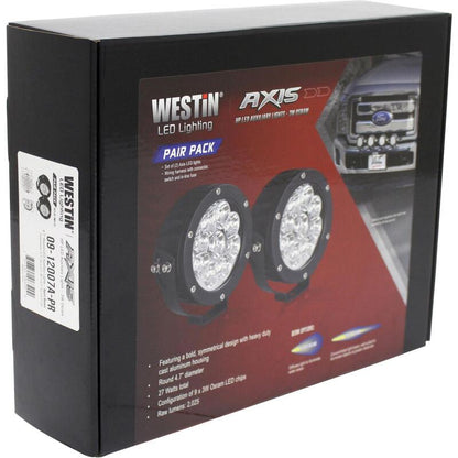 Westin Axis LED Auxiliary Light 4.75 inch Round Spot w/3W Osram (Set of 2) - Black 09-12007A-PR 09-12007A-PR Photo - in package