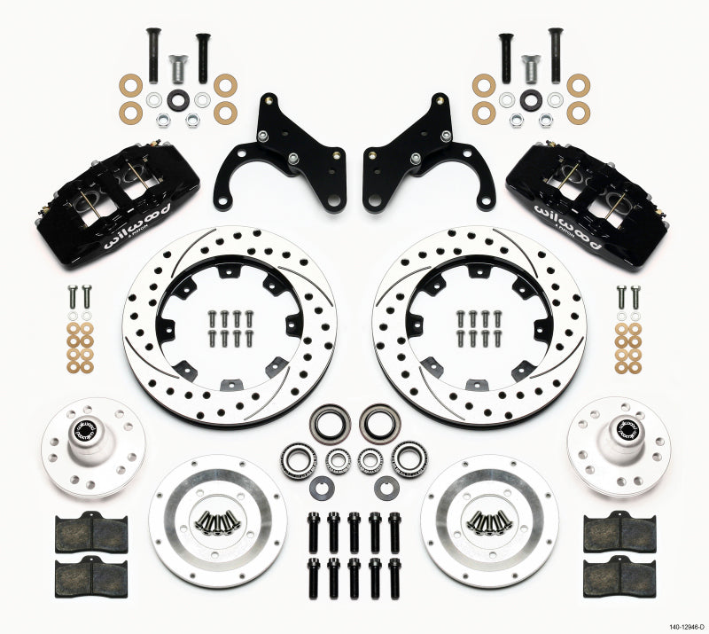 Wilwood Dynapro 6 Front Hub Kit 12.19in Drilled 69-70 Impala Drum/Disc 69-82 Vette 140-12946-D 140-12946-D Photo - Primary