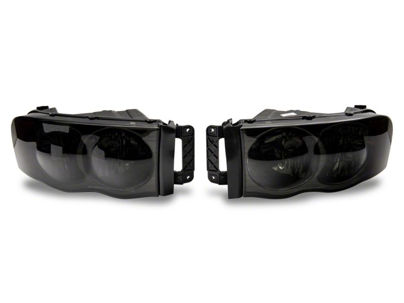 Raxiom 02-05 Dodge RAM 1500 Axial Series OEM Style Rep Headlights- Chrome Housing- Smoked Lens R118009 R118009 Photo - Close Up