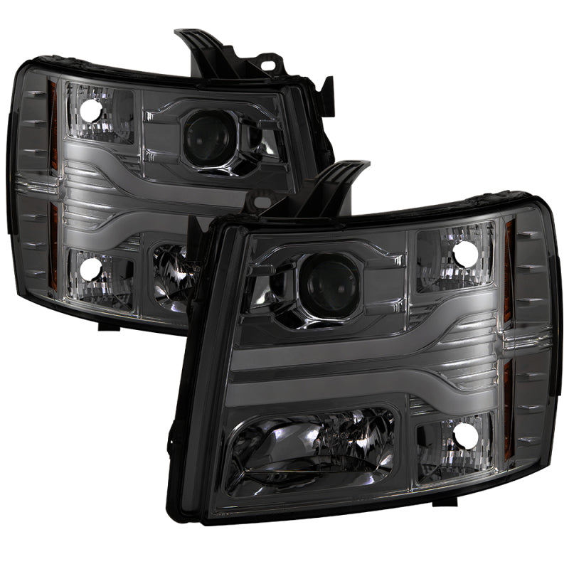 Spyder Chevy Silverado 1500 07-13 Version 3 Projector Headlights - Smoke PRO-YD-CS07V3-LBDRL-SM 5083623 5083623 Photo - Primary