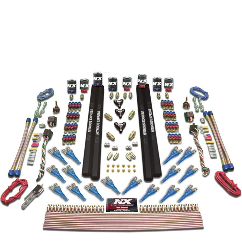 Nitrous Express Shark Dual Stage /Gas 16 Nozzles (200-1200HP) 8 Solenoids Nitrous Kit w/o Bottle 90008-00 90008-00 Photo - Primary
