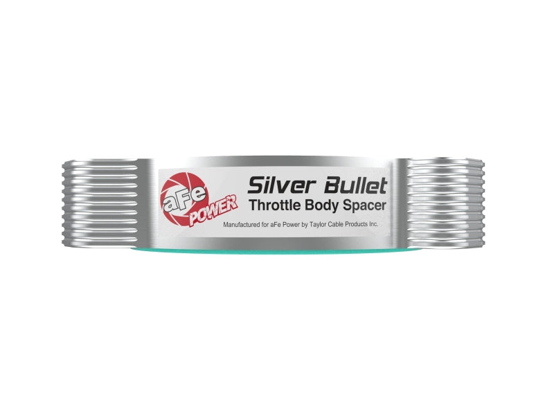 aFe 2020 Vette C8 Silver Bullet Aluminum Throttle Body Spacer Works w/ Factory Intake Only - Silver 46-34017 46-34017 Photo - Unmounted