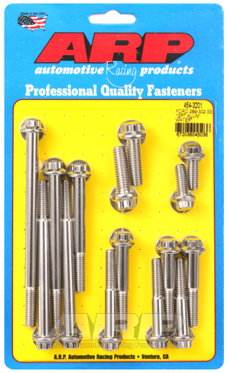 ARP Ford 289-302 SS 12pt aluminum water pump and front cover bolt kit 454-3201 Photo - Primary