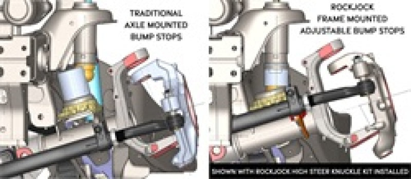 RockJock JL/JT/JK excl. 392 Adjustable Front Bump Stops w/ Hardware RJ-107101-101 RJ-107101-101 Technical Drawing