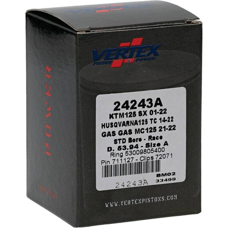 Vertex Pistons Vertex Piston 01-16 KTM 125 EXC 125cc Cast Race Piston Kit 24243A 24243A Photo - Primary