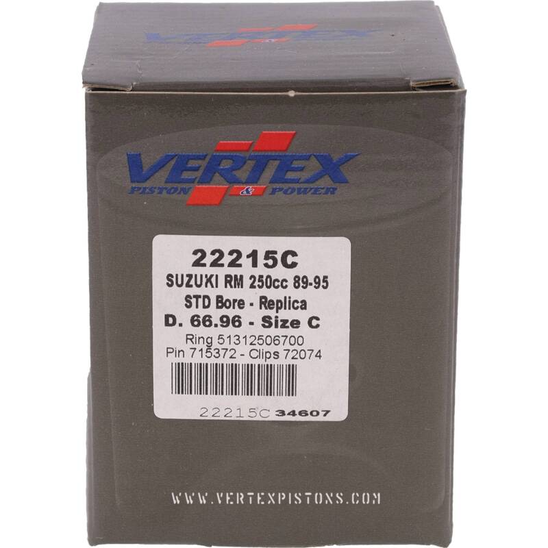Vertex Pistons Vertex Piston 89-95 Suzuki RM 250 250cc Cast Replica Piston Kit 22215C 22215C Photo - Primary