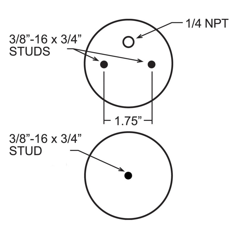 Firestone Ride-Rite Replacement Air Spring 267C 1.5 5/8 CF 1/2 PIN 1BN Red Label (W217608397) 8397 8397 Technical Bulletin