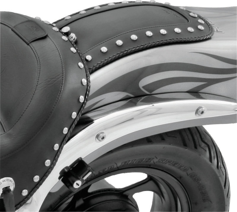 Mustang Motorcycle Mustang 01-04 Suzuki 80 Volusia, 05-08 Boulevard C50, 08-09 C109R Fender Bib w/Studs - Black 78049 78049 Photo - Primary