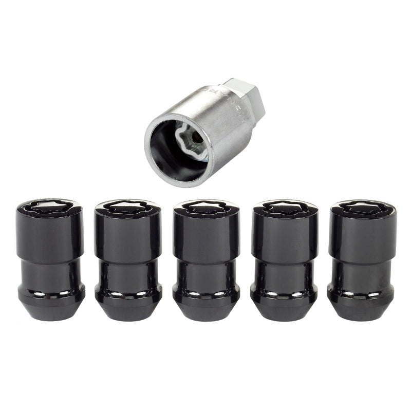 McGard Wheel Lock Nut Set - 5pk. (Cone Seat) 1/2-20 / 3/4 &13/16 Dual Hex / 1.46in. Length - Black 24548 24548 Photo - Primary